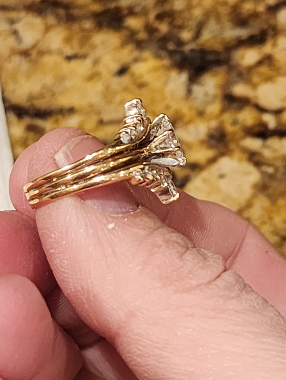 Diamond 14K Yellow Gold Wedding Set